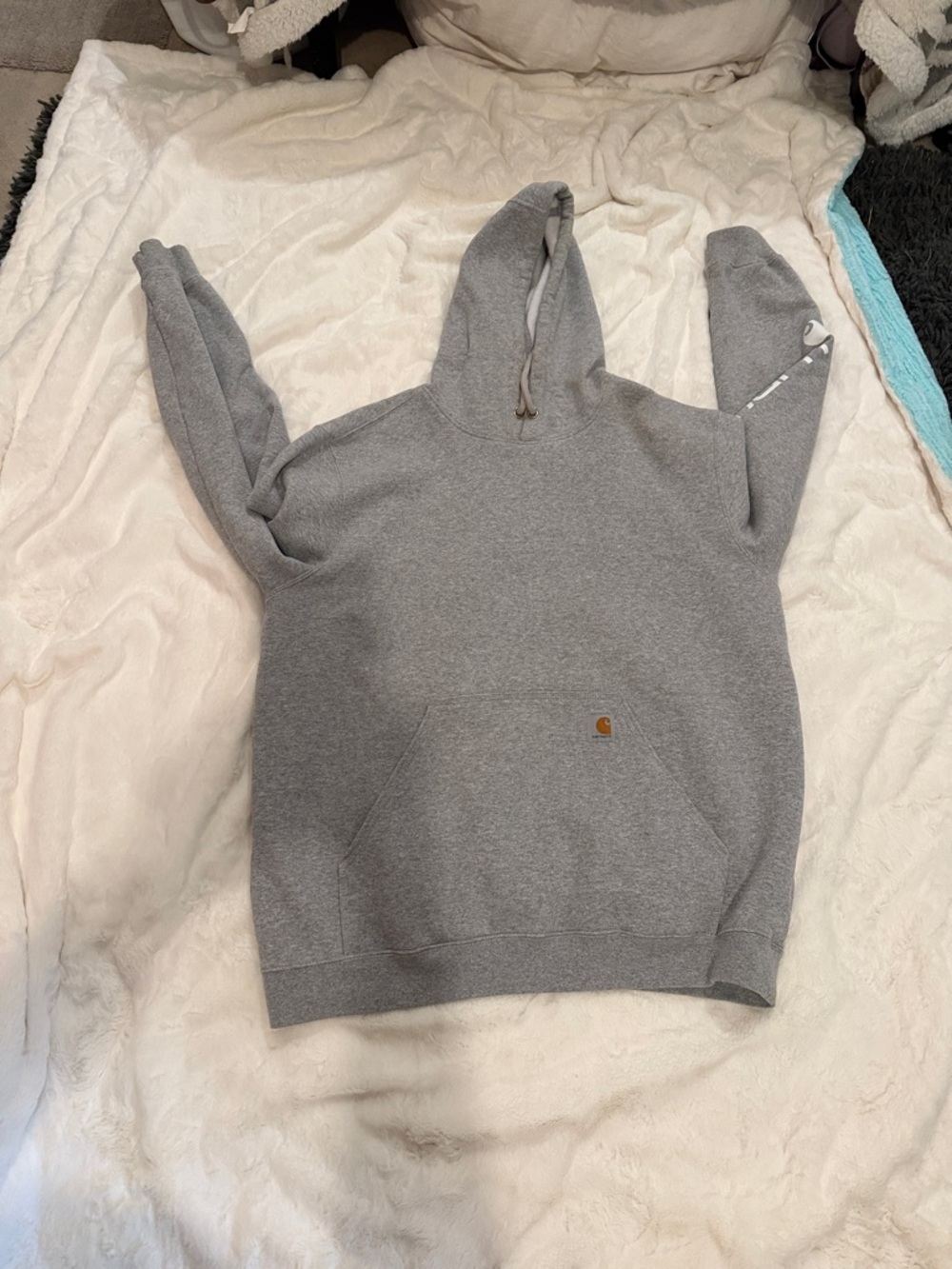 Carhartt Heather Gray Hooded Pullover Sweatshirt
